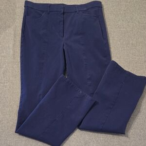 Isaac Mizrahi Women's Navy Straight Leg Pants